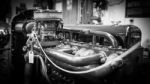 Antique Car Engine Stock Photo