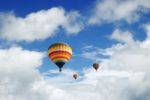 Hot Air Balloon In Cloud Stock Photo