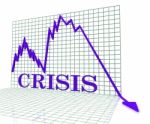 Crisis Graph Represents Hard Times And Calamity 3d Rendering Stock Photo