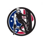 American Tree Surgeon Usa Flag Icon Stock Photo