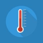 Weather Flat Icon. Thermometer Stock Photo
