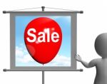 Sale Sign Shows Discount And Offers In Selling Stock Photo