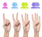 Female Hand Count One To Four Sign Stock Photo