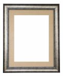 Silver Frame Decorated With Canvas Isolated On White Background Stock Photo