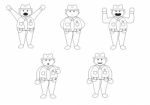 Linear Policeman Cartoon Character Stock Photo