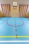 Empty European Gymnasium For School Sports Stock Photo