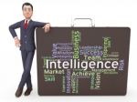Intelligence Words Means Perception Clever And Intellect Stock Photo