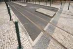 Railway Tracks In Lisbon Stock Photo