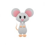 White Mouse, Rat Is Cute Cartoon Illustration Stock Photo