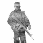 Soldier Engrave Style- Illustration Stock Photo