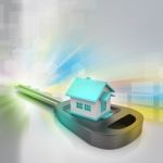 3d Home With Key Stock Photo