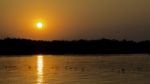 Sunset In Zambezi River, Victoria Falls, Zimbabwe, Africa Stock Photo