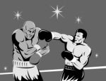 Boxer Connecting Knockout Punch Stock Photo