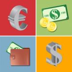 Currency Icons Shows Forex Trading And Fx Stock Photo