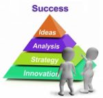 Success Pyramid Shows Accomplishment Progress Or Successful Stock Photo