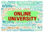 Online University Means Educational Establishment And Colleges Stock Photo