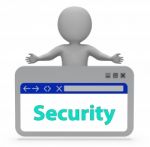 Security Webpage Shows Internet Encryption 3d Rendering Stock Photo