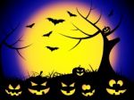 Halloween Bats Represents Trick Or Treat And Autumn Stock Photo