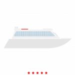 Transatlantic Cruise Liner Icon .  Flat Style Stock Photo