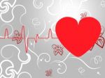 Heart Pulse Means Empty Space And Cardiogram Stock Photo