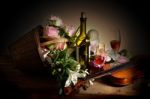 Wine And Music Stock Photo