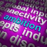 Ambition Word Cloud Means Target Aim Or Goal Stock Photo
