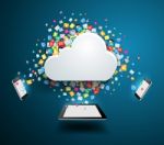 Cloud Computing Concept With Colorful Application Icon Stock Photo