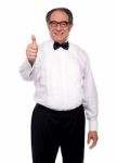 Matured Man Showing Thumbs Up Stock Photo