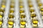 Yellow Oil Pills Stock Photo