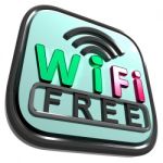 Wifi Free Internet Shows Wireless Connecting Stock Photo