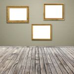 Interior Room With Empty Picture Frame Stock Photo
