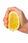 Squeezing A Lemon Stock Photo