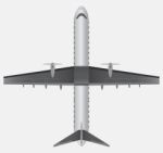 Top View Of Narrow Body Passenger Propeller Airplane Stock Photo
