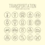 Transportation Linear Icons Stock Photo