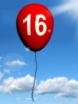 16 Balloon Shows Sweet Sixteen Birthday Party Stock Photo