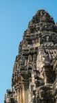 Close Up Top Of Prasathinphimai (public Location) On Blue Sky Stock Photo