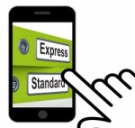 Express Standard Folders Displays Fast Or Regular Delivery Stock Photo