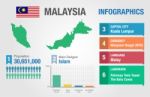 Malaysia Infographics, Malaysia Statistical Data, Illustration Stock Photo