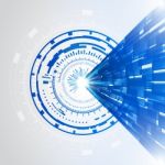 Abstract Blue Technology New Future Concept Background Stock Photo