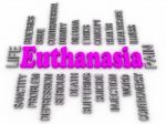 Euthanasia Issues. 3d Imagen Word Concept Stock Photo