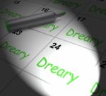 Dreary Calendar Displays Monotonous Dull And Uneventful Stock Photo