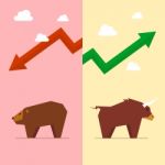 Bull And Bear Symbol Of Stock Market Stock Photo