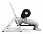 Weight Lifting Represents Muscular Build And Empowerment 3d Rend Stock Photo
