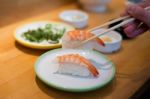 Eating Sushi Stock Photo