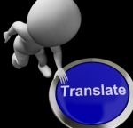 Translate Button Shows Online International Multilingual Transla Stock Photo