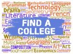 Find College Means Search Out And Colleges Stock Photo