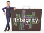 Integrity Words Means Text Morality And Virtue Stock Photo