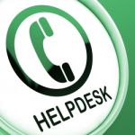 Helpdesk Button Shows Call For Advice Stock Photo