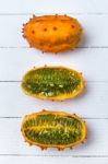 Horned Melon Fruit Stock Photo