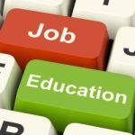 Job And Education Computer Keys Stock Photo